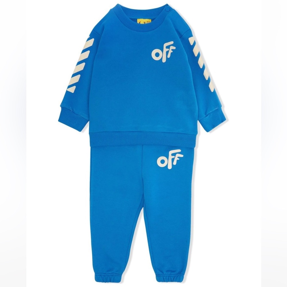 OFF-WHITE Kids Cotton Sweat Set in blue